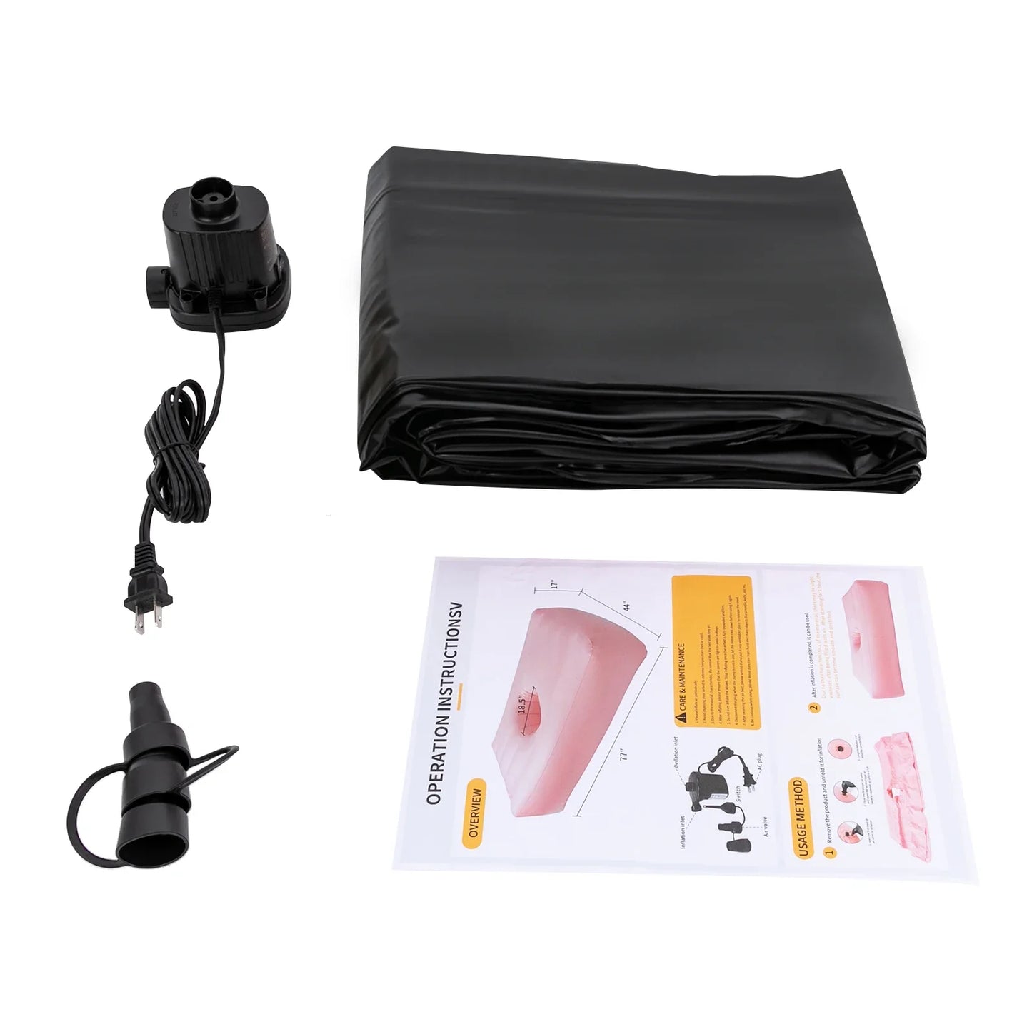 Inflatable Mattress PVC Air Bed For Beach Trips, Camping, Traveling, Hiking