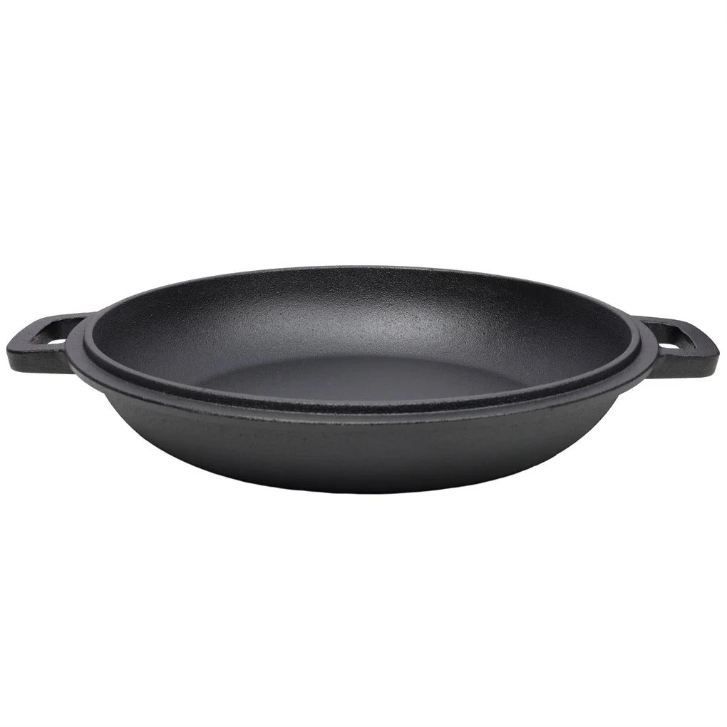 2 in 1 Pre-Seasoned Cast Iron Dutch Oven With Dual Handles ,for  Outdoor Camping