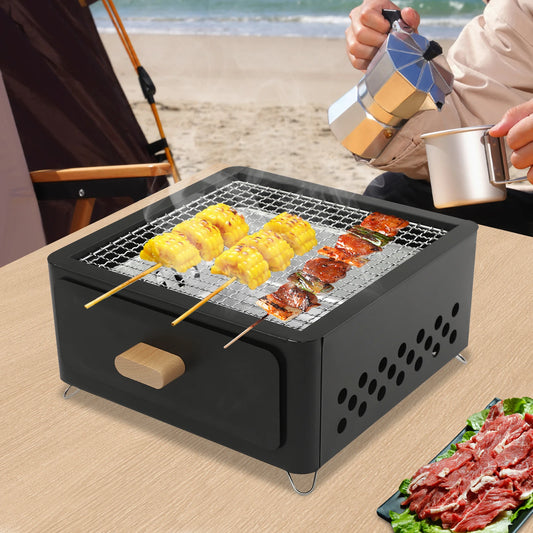31*31*13.5cm Square Tabletop Barbecue Stove, For Camping