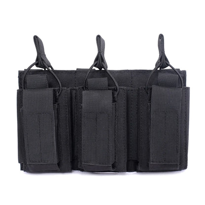 Tactical Vest Molle Triple Mag Pouch Outdoor Rifle Pistol Hunting Storage Bag Ammo Holder