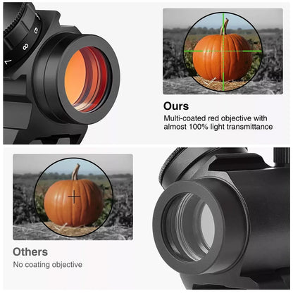 1x20 Red Dot Sight Tactical Rifle Scope Sight Reflex Sight Optical Sight with 1 inch Riser Mount