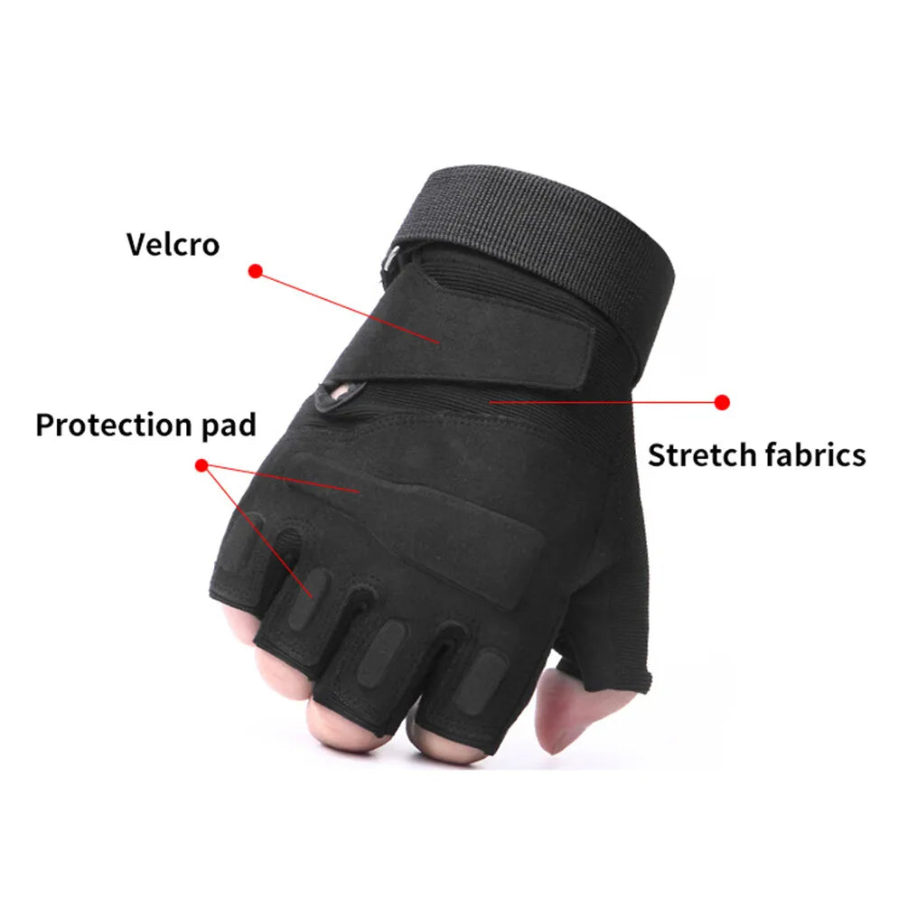 Tactical Military Half Finger Gloves Men's Hunting Shooting Fingerless Gloves